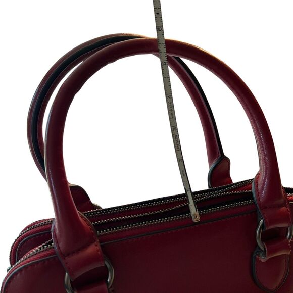 Heshe Handbag Womens Medium Red Leather Satchel Tote Purse Top Handle Bag - Picture 8 of 8